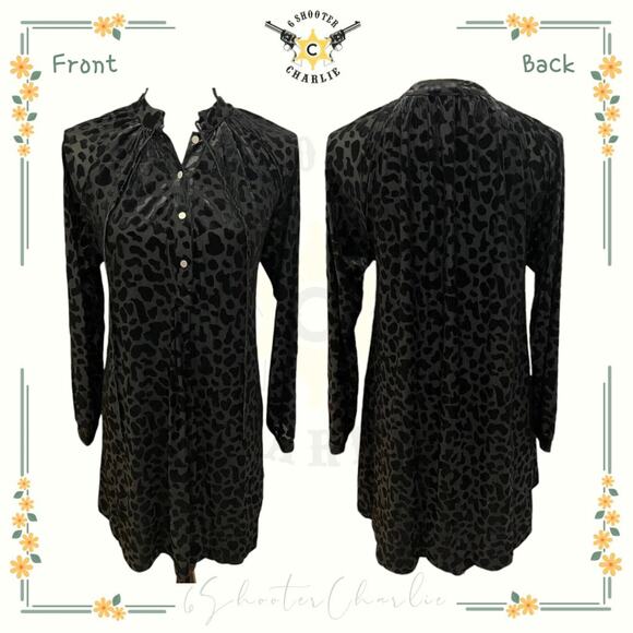 Buddy Love Women's Size Small Kylie Black with Black Leopard Velvet Dress - Picture 1 of 3